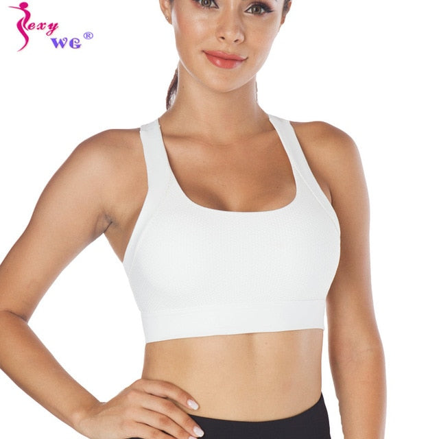 SEXYWG Sexy Back Sports Bra for Women Yoga Push Up Crop Top Athletic Vest Shirt Sport Running Sportswear Fitness Underwear Bras
