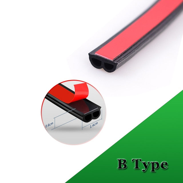 4m B P Z D Shape Type Car Door Seal Strip EPDM Rubber Noise Insulation Weatherstrip Soundproof Car Seal Strong Adhensive Sticker