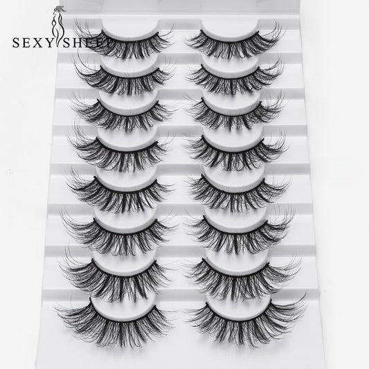 SEXYSHEEP 8 Pairs Mink Lashes Faux Eyelashes Mink False Eyelashes Dramatic Volume Lashes Eyelash Extension for Makeup