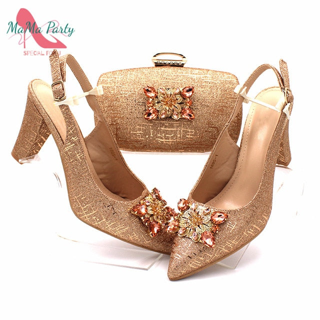 Fashionable African Shoes and Bag Set Italian Sets in Fuchsia Color Nigerian Shoes with Matching Bags for Royal Wedding Party