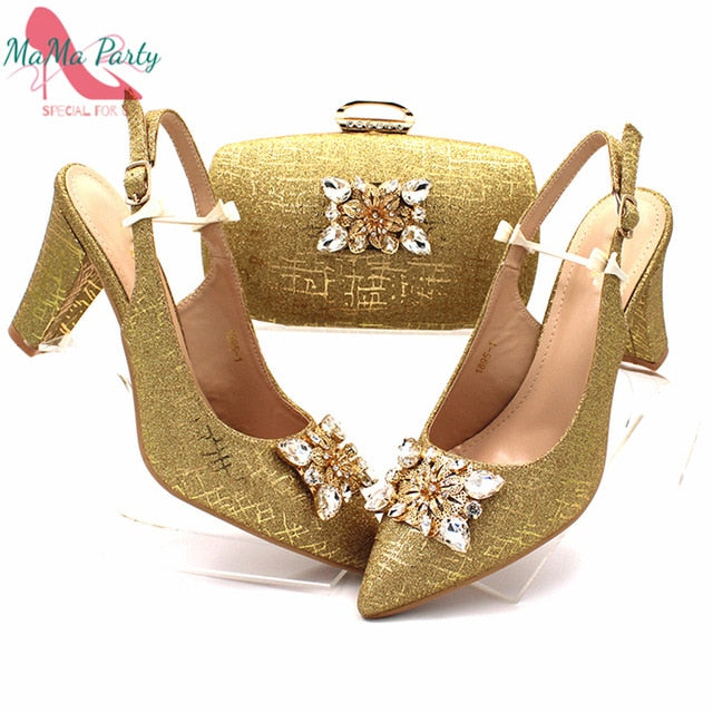 Fashionable African Shoes and Bag Set Italian Sets in Fuchsia Color Nigerian Shoes with Matching Bags for Royal Wedding Party