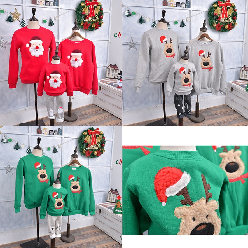 2020 Family Outfit Matching Christmas sweaters New Year Mom and Daughter Mother Daddy Baby Girl Boy Family Look Xmas Clothes