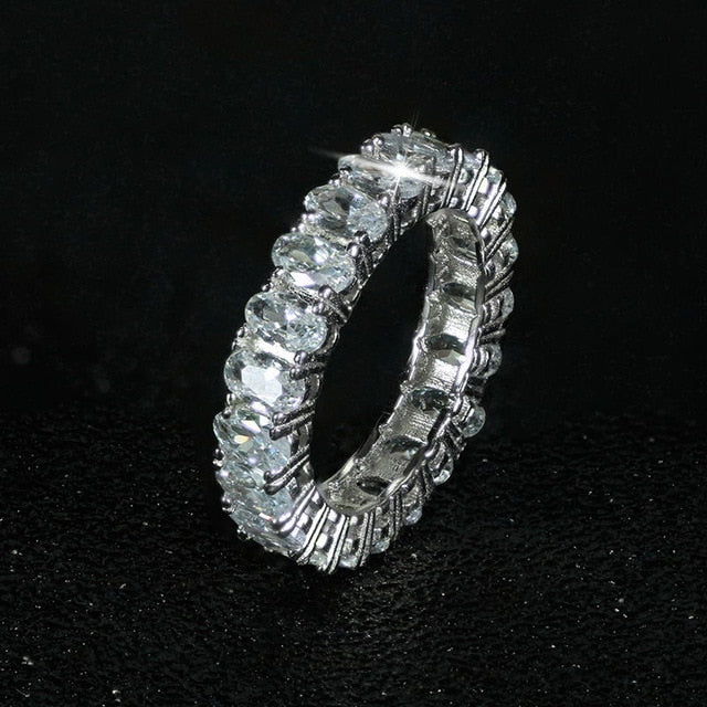 luxury 925 sterling silver wedding band eternity ring for women big gift for ladies love wholesale lots bulk jewelry R4577