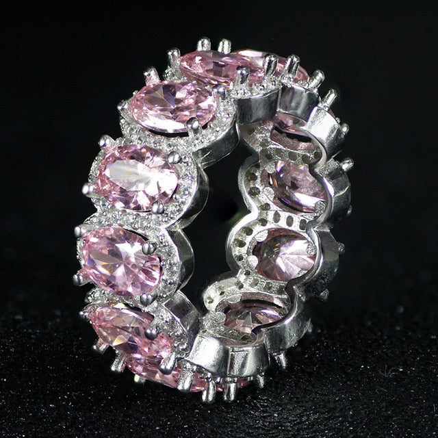 luxury 925 sterling silver wedding band eternity ring for women big gift for ladies love wholesale lots bulk jewelry R4577