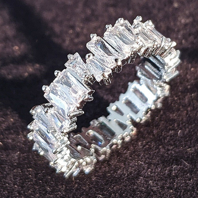 luxury 925 sterling silver wedding band eternity ring for women big gift for ladies love wholesale lots bulk jewelry R4577