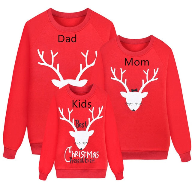 2020 Family Matching Mom Kid Men Women Baby Kids Christmas Sweater Sweatshirt Pullover Tops Jumper Blouse Deer Xmas Clothes