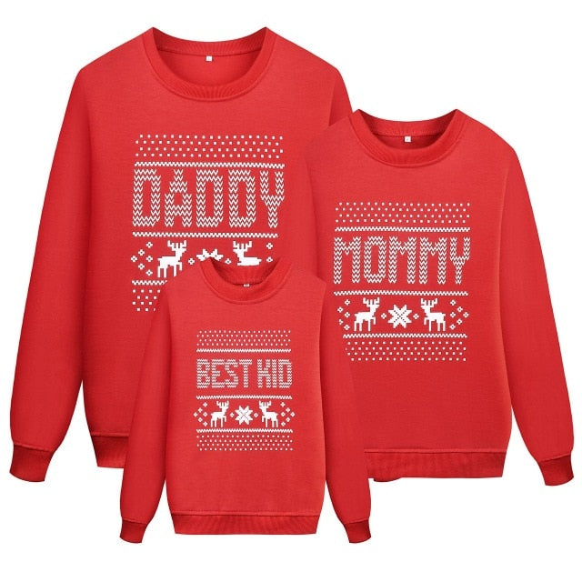 2020 Family Matching Mom Kid Men Women Baby Kids Christmas Sweater Sweatshirt Pullover Tops Jumper Blouse Deer Xmas Clothes