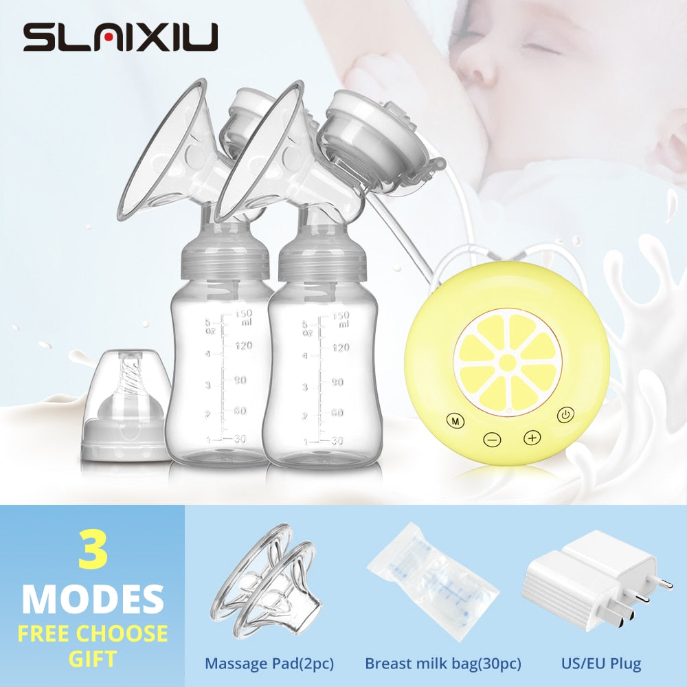 Single/Double Electric Breast Pump USB Electric Breast Pump With Baby Milk Bottle Cold Heat Pad BPA free Powerful Breast Pumps