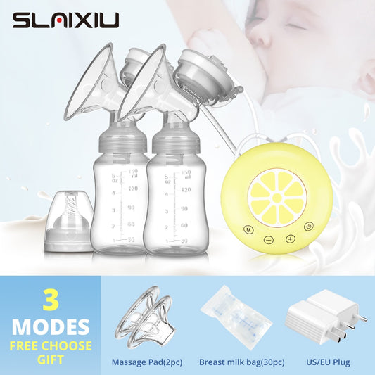 Single/Double Electric Breast Pump USB Electric Breast Pump With Baby Milk Bottle Cold Heat Pad BPA free Powerful Breast Pumps