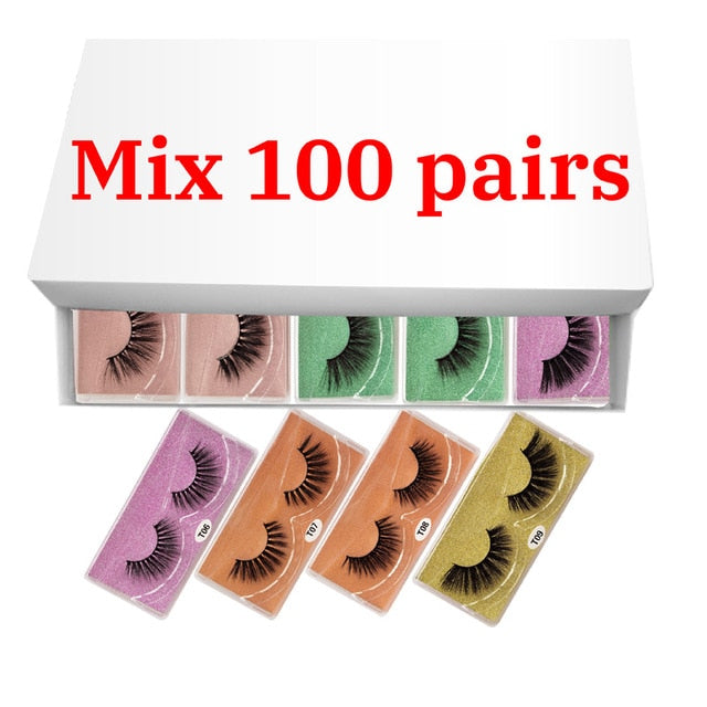 Wholesale Eyelashes 20/30/40/50/100pcs 3d Mink Lashes Natural Beauty Eyelashes Pack False Eyelashes Makeup False Lashes In Bulk