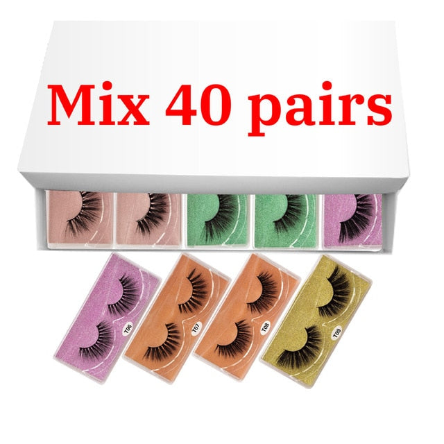 Wholesale Eyelashes 20/30/40/50/100pcs 3d Mink Lashes Natural Beauty Eyelashes Pack False Eyelashes Makeup False Lashes In Bulk