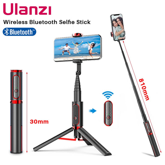 Ulanzi SK-01 3 in 1 Wireless Bluetooth Selfie Stick Foldable Tripod Expandable Monopod with Remote Control for iPhone Android