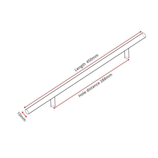 KAK 2" ~ 20'' Gold Kitchen Door T Bar Straight Handle Knobs Cabinet Pull Diameter 10mm Stainless Steel Handles Furniture Handle