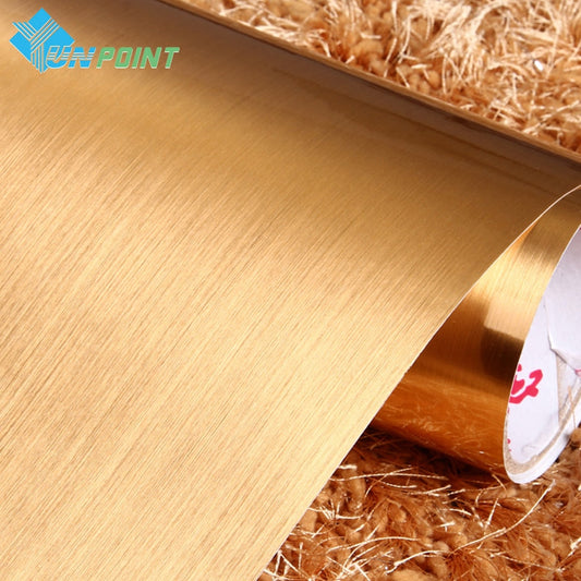 Gold Silver Brushed Wall Stickers PVC Self Adhesive Fridge Sticker Furniture Wardrobe Desktop Waterproof Decorative Wall Papers