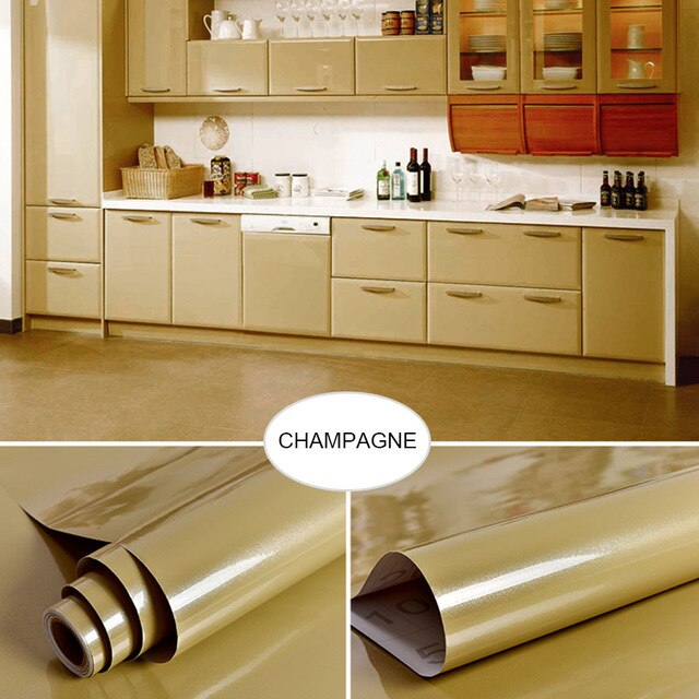 Gold Silver Brushed Wall Stickers PVC Self Adhesive Fridge Sticker Furniture Wardrobe Desktop Waterproof Decorative Wall Papers