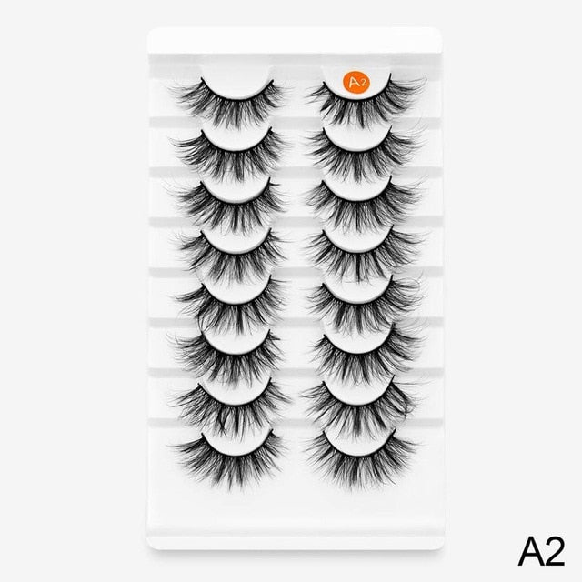 SEXYSHEEP 8 Pairs Mink Lashes Faux Eyelashes Mink False Eyelashes Dramatic Volume Lashes Eyelash Extension for Makeup