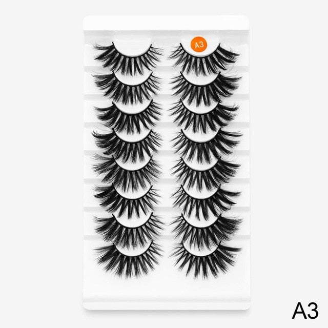 SEXYSHEEP 8 Pairs Mink Lashes Faux Eyelashes Mink False Eyelashes Dramatic Volume Lashes Eyelash Extension for Makeup