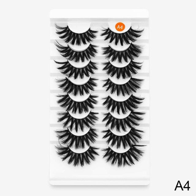 SEXYSHEEP 8 Pairs Mink Lashes Faux Eyelashes Mink False Eyelashes Dramatic Volume Lashes Eyelash Extension for Makeup