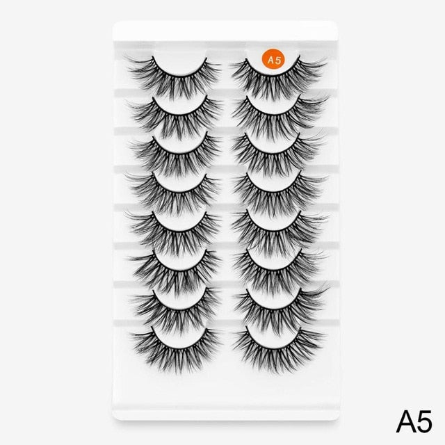 SEXYSHEEP 8 Pairs Mink Lashes Faux Eyelashes Mink False Eyelashes Dramatic Volume Lashes Eyelash Extension for Makeup