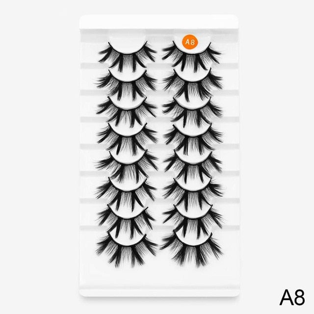 SEXYSHEEP 8 Pairs Mink Lashes Faux Eyelashes Mink False Eyelashes Dramatic Volume Lashes Eyelash Extension for Makeup