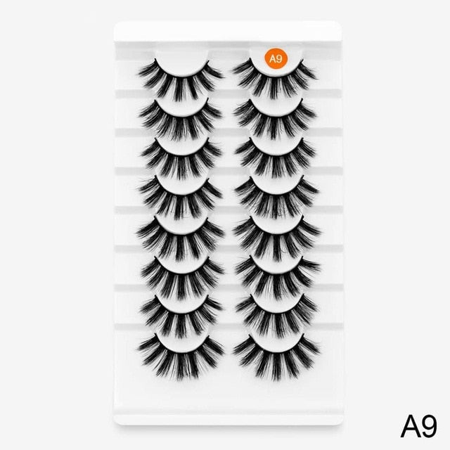 SEXYSHEEP 8 Pairs Mink Lashes Faux Eyelashes Mink False Eyelashes Dramatic Volume Lashes Eyelash Extension for Makeup