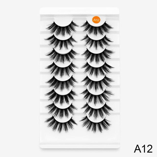 SEXYSHEEP 8 Pairs Mink Lashes Faux Eyelashes Mink False Eyelashes Dramatic Volume Lashes Eyelash Extension for Makeup