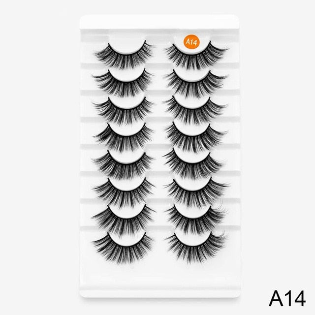 SEXYSHEEP 8 Pairs Mink Lashes Faux Eyelashes Mink False Eyelashes Dramatic Volume Lashes Eyelash Extension for Makeup