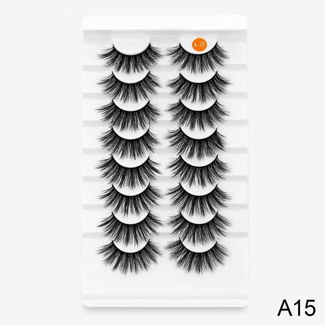 SEXYSHEEP 8 Pairs Mink Lashes Faux Eyelashes Mink False Eyelashes Dramatic Volume Lashes Eyelash Extension for Makeup