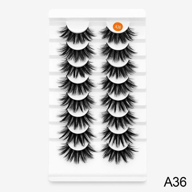 SEXYSHEEP 8 Pairs Mink Lashes Faux Eyelashes Mink False Eyelashes Dramatic Volume Lashes Eyelash Extension for Makeup