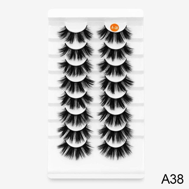SEXYSHEEP 8 Pairs Mink Lashes Faux Eyelashes Mink False Eyelashes Dramatic Volume Lashes Eyelash Extension for Makeup