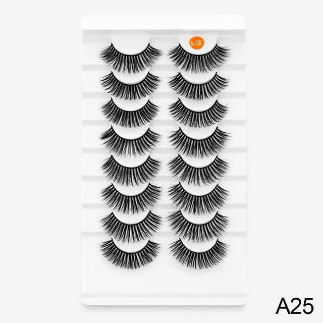 SEXYSHEEP 8 Pairs Mink Lashes Faux Eyelashes Mink False Eyelashes Dramatic Volume Lashes Eyelash Extension for Makeup
