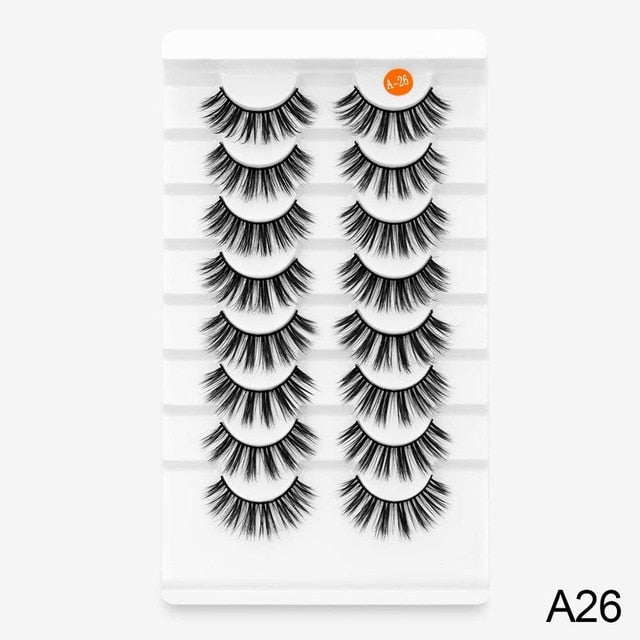 SEXYSHEEP 8 Pairs Mink Lashes Faux Eyelashes Mink False Eyelashes Dramatic Volume Lashes Eyelash Extension for Makeup