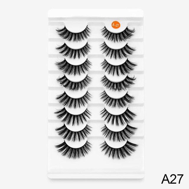 SEXYSHEEP 8 Pairs Mink Lashes Faux Eyelashes Mink False Eyelashes Dramatic Volume Lashes Eyelash Extension for Makeup