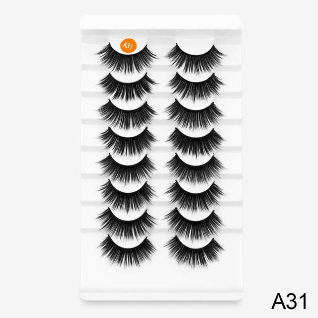 SEXYSHEEP 8 Pairs Mink Lashes Faux Eyelashes Mink False Eyelashes Dramatic Volume Lashes Eyelash Extension for Makeup
