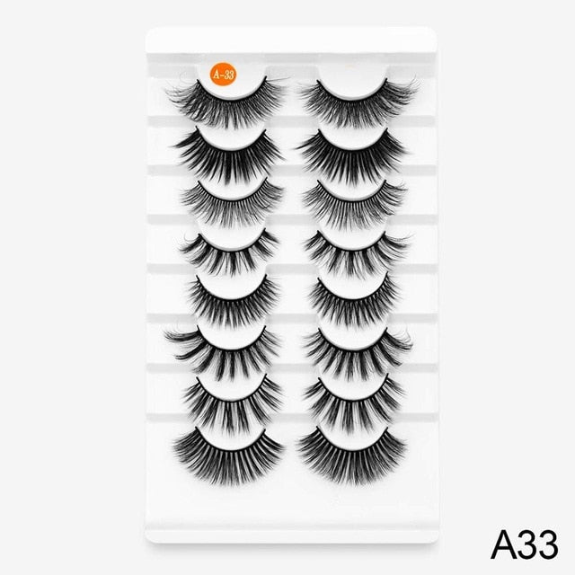 SEXYSHEEP 8 Pairs Mink Lashes Faux Eyelashes Mink False Eyelashes Dramatic Volume Lashes Eyelash Extension for Makeup