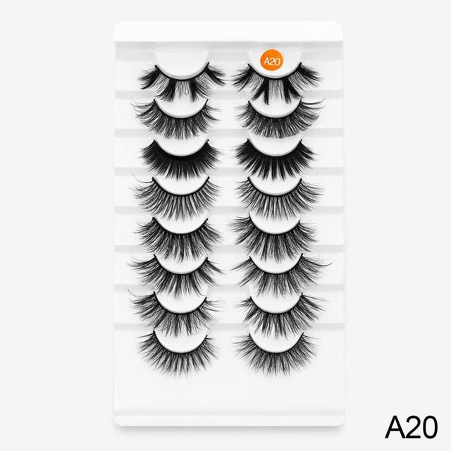 SEXYSHEEP 8 Pairs Mink Lashes Faux Eyelashes Mink False Eyelashes Dramatic Volume Lashes Eyelash Extension for Makeup