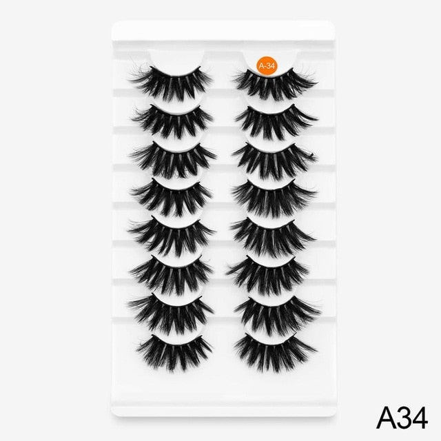 SEXYSHEEP 8 Pairs Mink Lashes Faux Eyelashes Mink False Eyelashes Dramatic Volume Lashes Eyelash Extension for Makeup
