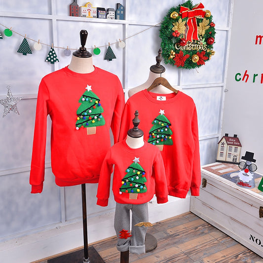 2020 Couple Family Matching Christmas Sweaters Xmas Mommy and Me Hoodies Pajamas Santa Embroidery Adult Kids Sweatshirt Gift