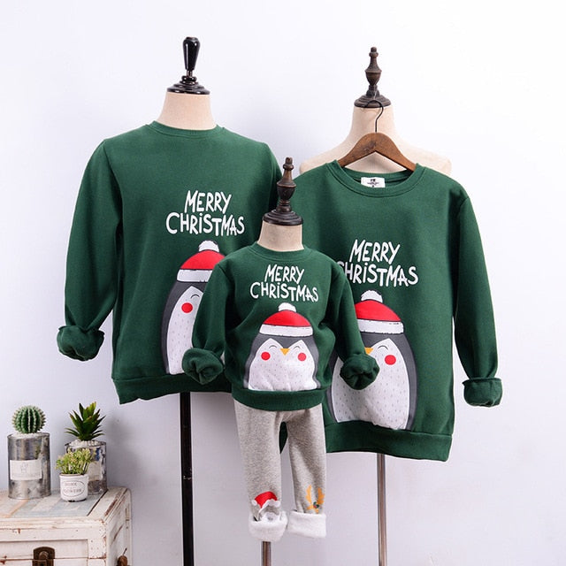 2020 Couple Family Matching Christmas Sweaters Xmas Mommy and Me Hoodies Pajamas Santa Embroidery Adult Kids Sweatshirt Gift