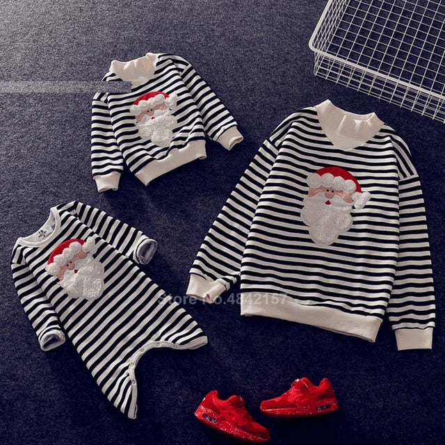 2020 Couple Family Matching Christmas Sweaters Xmas Mommy and Me Hoodies Pajamas Santa Embroidery Adult Kids Sweatshirt Gift