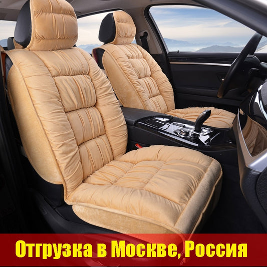 Warm Car Seat Cover Universal Winter Plush Cushion Faux Fur Material For Car Seat Protector Mat Car Interior Accessories
