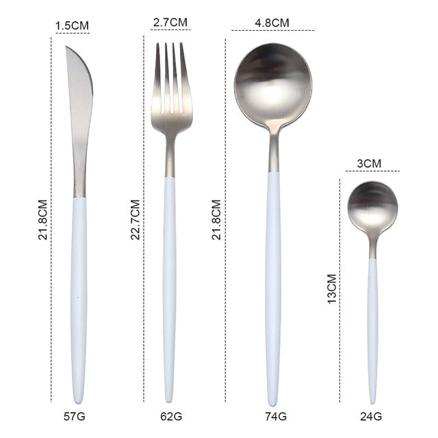 Gold Cutlery Set Forks Knives Spoons 18/10 Stainless Steel Dinner Dinnerware Set Fork Spoon Knife Chopsticks Set Dropshipping