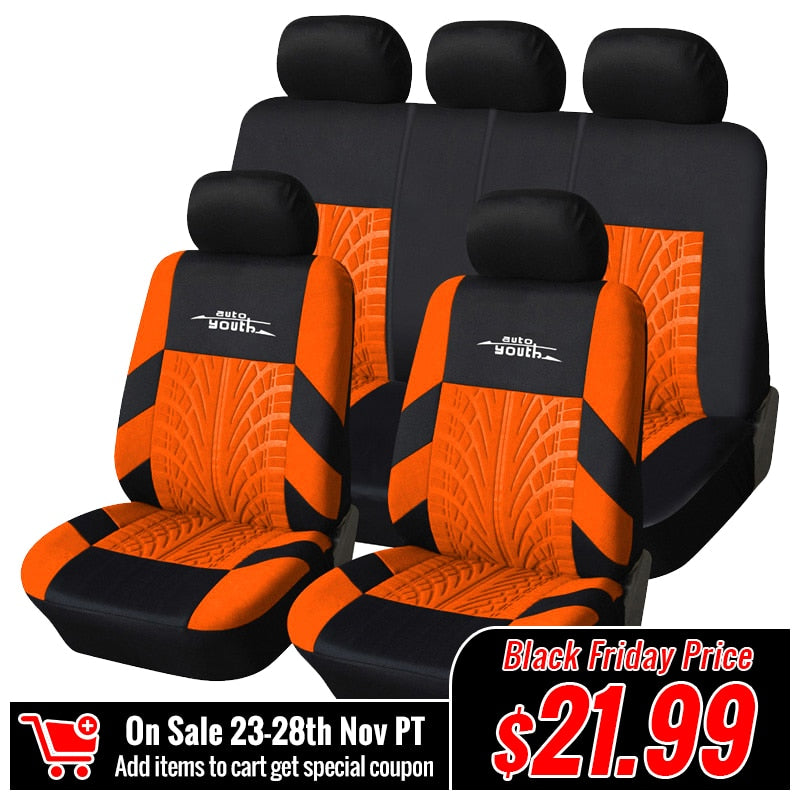 AUTOYOUTH 5 Colors Fashion Tire Trace Style Universal Protection Car Seat Cover Suitable For Most Car Seat Covers Car Interior
