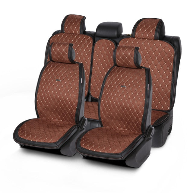 Artificial suede universal car seat cushion black 1Set luxury Cape 5 seats fit for Kia Hyundai BMW Lada car seat cover shawl