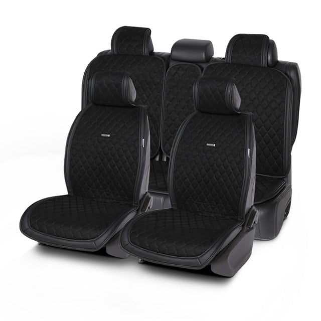 Artificial suede universal car seat cushion black 1Set luxury Cape 5 seats fit for Kia Hyundai BMW Lada car seat cover shawl