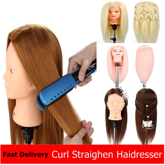 Salon Training Mannequin Head With 80% Real Hair Professional Hairdressing Dummy Doll Maniqui Heads For Hairstyles Kappershoofd