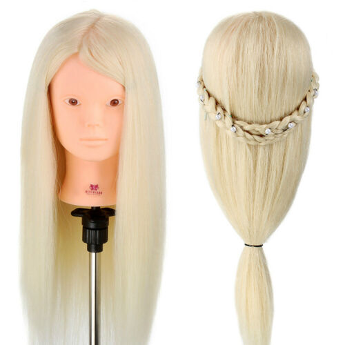 Salon Training Mannequin Head With 80% Real Hair Professional Hairdressing Dummy Doll Maniqui Heads For Hairstyles Kappershoofd