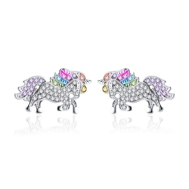 Cute Unicorn Necklace Fashion Cartoon Horse Jewelry Accessories For Girls Children Kids Women Party Animal Pendant Bracelet Set