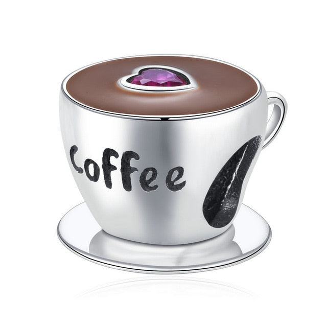 HOT SALE 925 Sterling Silver Colorful Coffee Ooke Series Beads Charms fit Original 3mm Bracelet Women Fashion DIY Jewelry