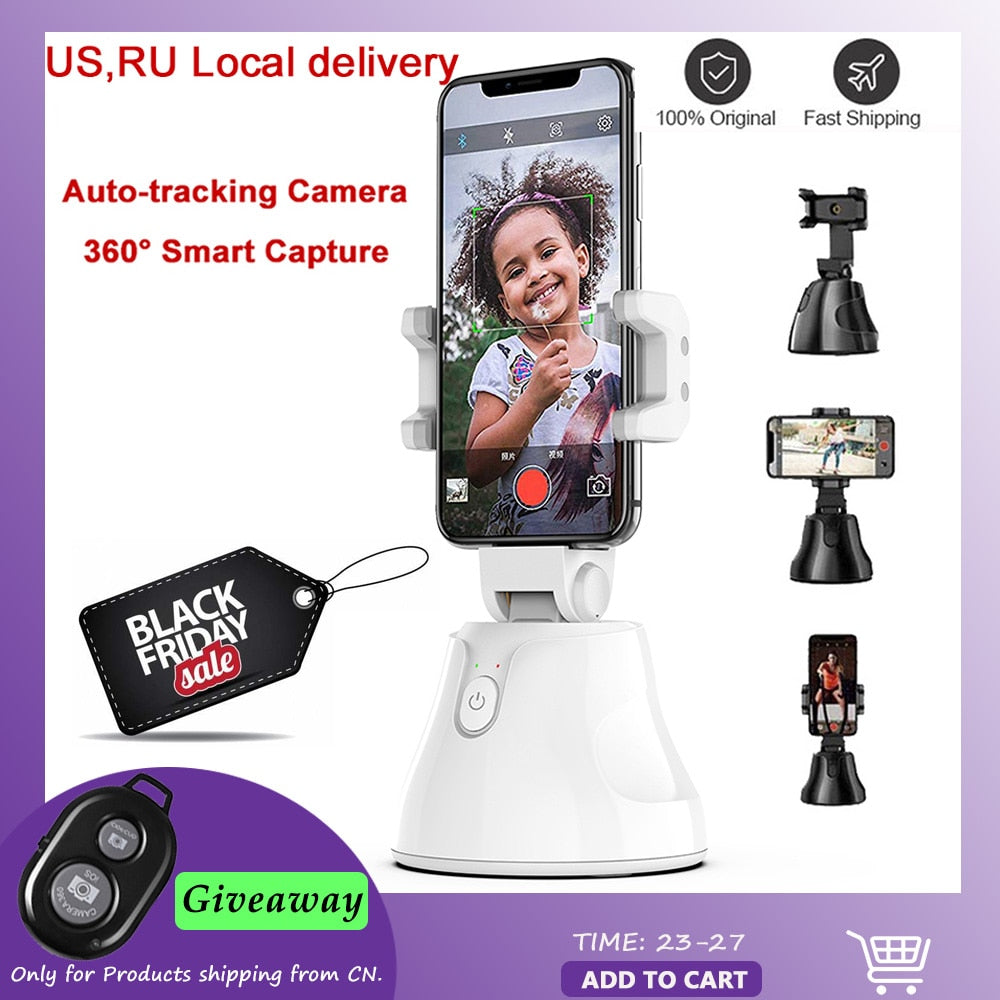 Apai Genie  360 Rotation Face tracking Selfie Stick Tripod Object Tracking Holder Camera Gimbal for Photo Vlog Live Video Record